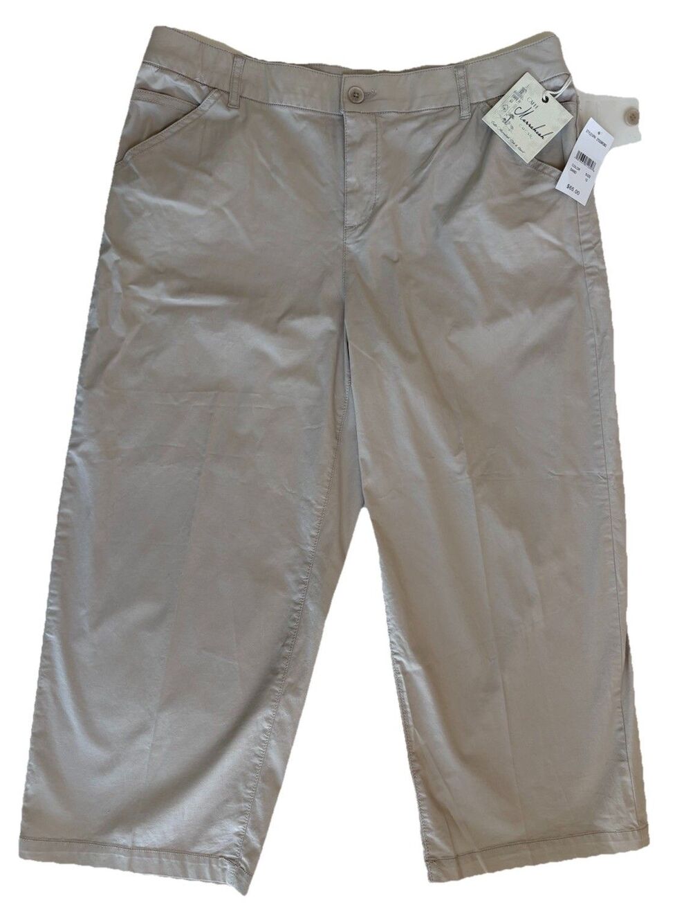 NWT Ladies Caffe Marrakech Tan Wide Leg Ankle Hi Waist Lightweight Pants Size 12